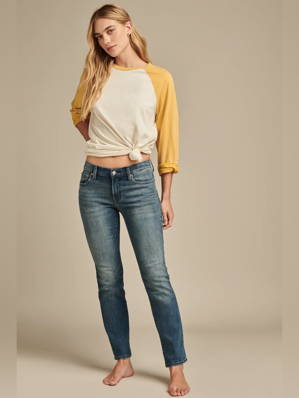 NWT Lucky Brand Mid Rise Sweet Straight Ankle Jeans 8 / 29 Blue Denim Classic